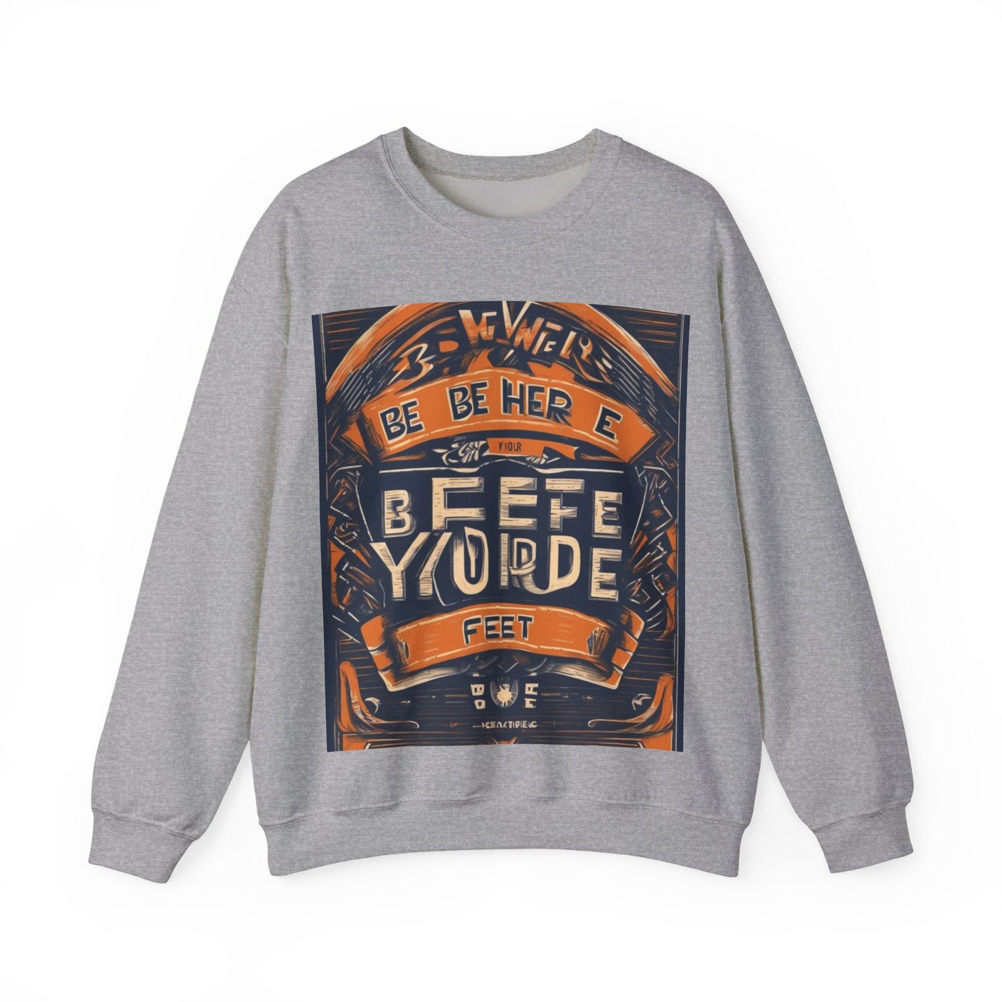 boostlete-field-day-type-be-where-your-feet-are-banner-engraved-0029 — Unisex Heavy Blend Crewneck Sweatshirt (Gildan)
