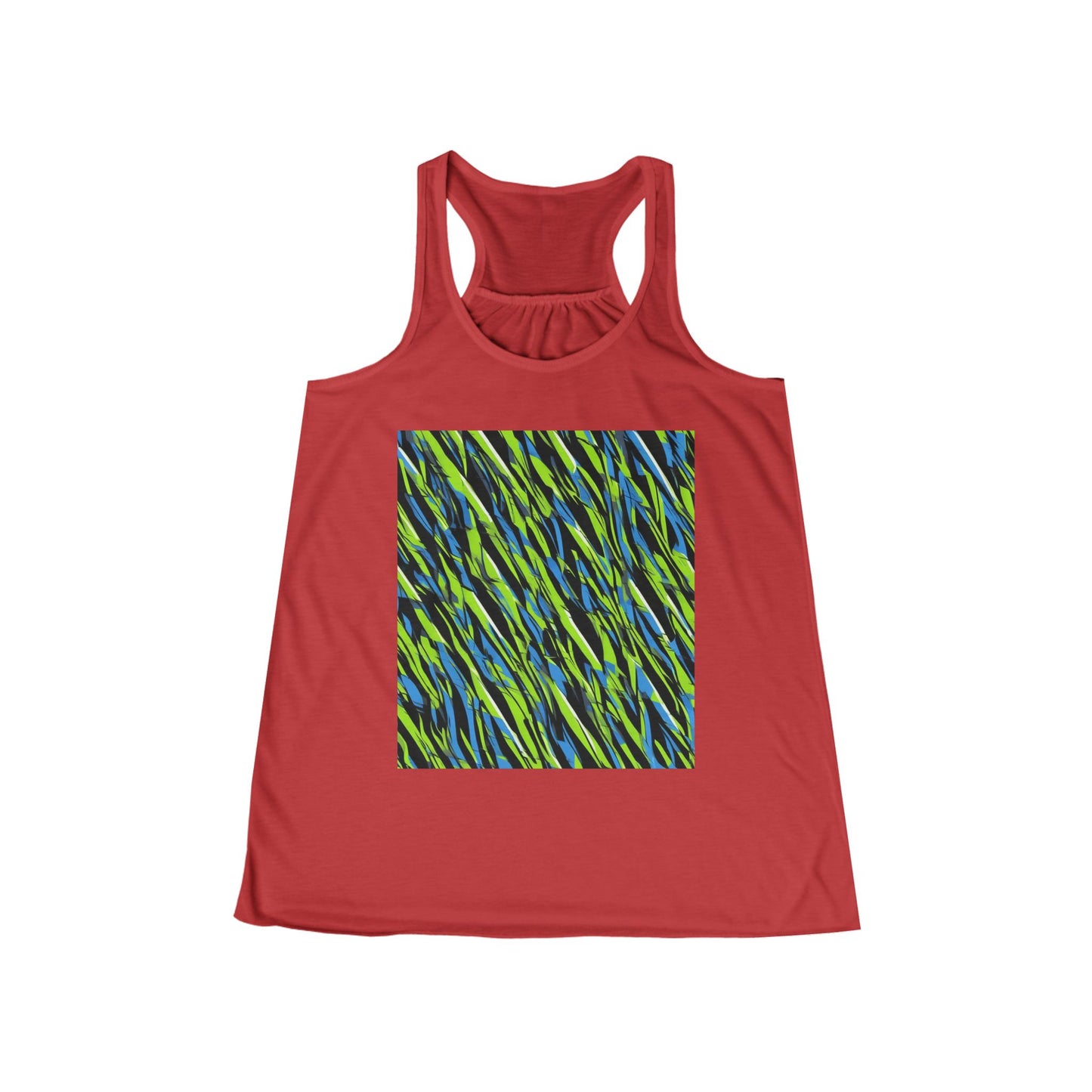 boostlete-iron-intent-pattern-sprint-vector-0219 — Women's Flowy Racerback Tank (B+C 8800)
