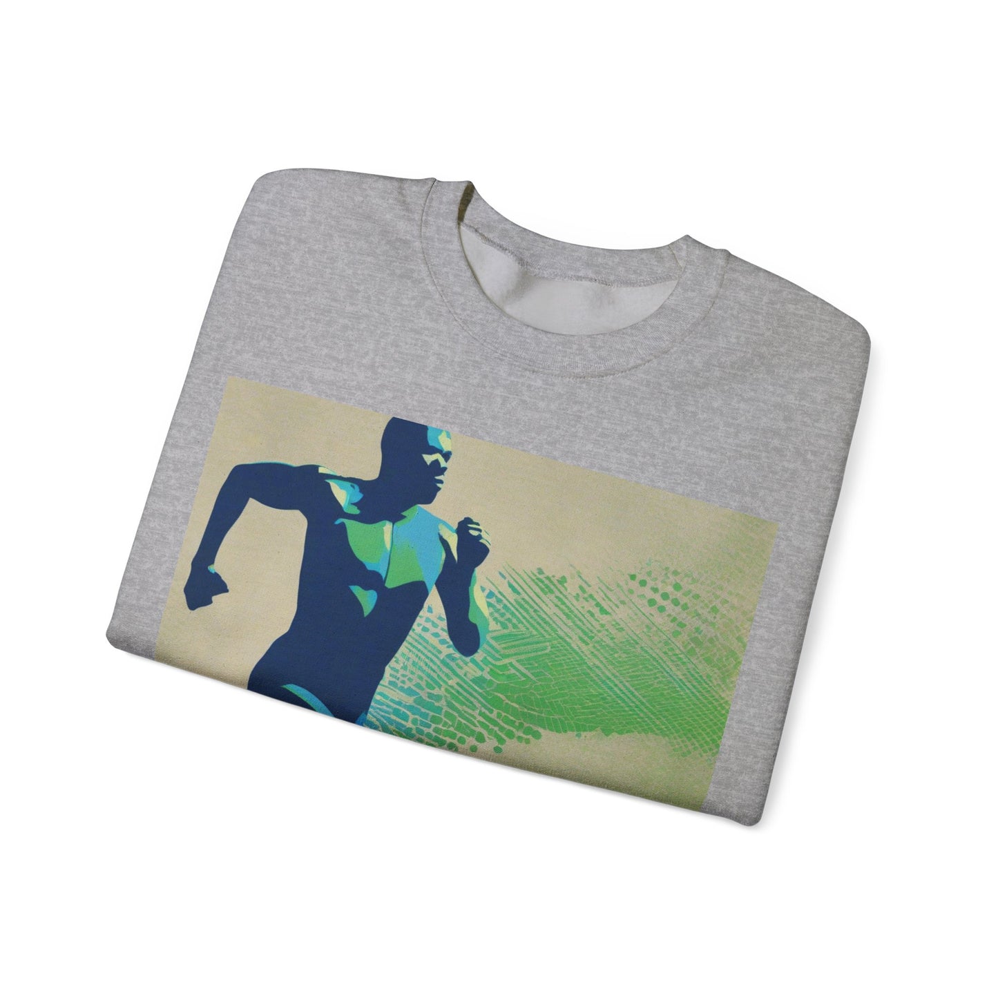 boostlete-am-crew-scene-sprinter-halftone-engraved-0092 — Unisex Heavy Blend Crewneck Sweatshirt (Gildan)
