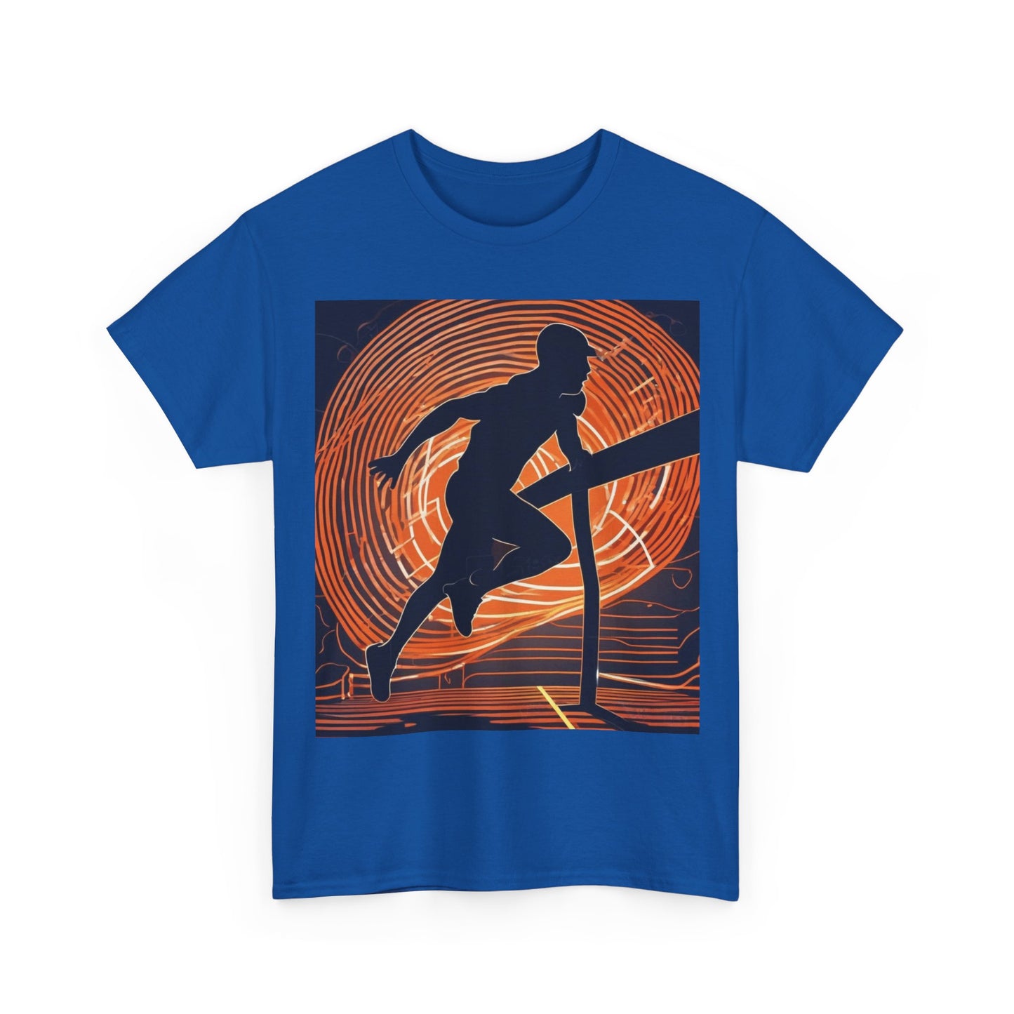 boostlete-iron-intent-scene-hurdler-neon-modern-0264 — Unisex Heavy Cotton Tee (Gildan 5000)