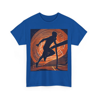 boostlete-iron-intent-scene-hurdler-neon-modern-0264 — Unisex Heavy Cotton Tee (Gildan 5000)