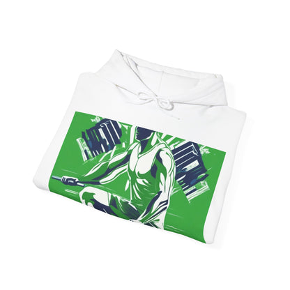 boostlete-am-crew-scene-rower-grainy-bold-0172 — Unisex Heavy Blend Hooded Sweatshirt (Gildan)