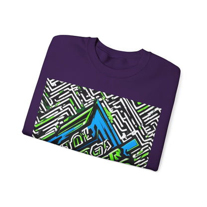 boostlete-am-crew-type-stronger-signals-diagonal-badge-1077 — Unisex Heavy Blend Crewneck (G18000)