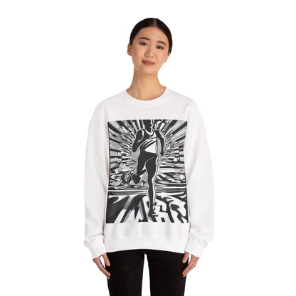 boostlete-field-day-scene-marathoner-3d-athletic-0116 — Unisex Heavy Blend Crewneck Sweatshirt (Gildan)