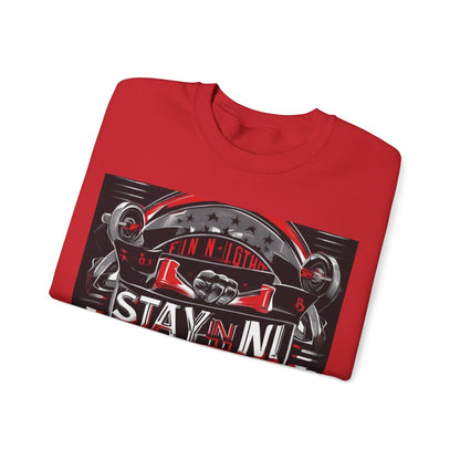 boostlete-rise-grind-type-stay-in-the-fight-banner-retro-1441 — Unisex Heavy Blend Crewneck (G18000)