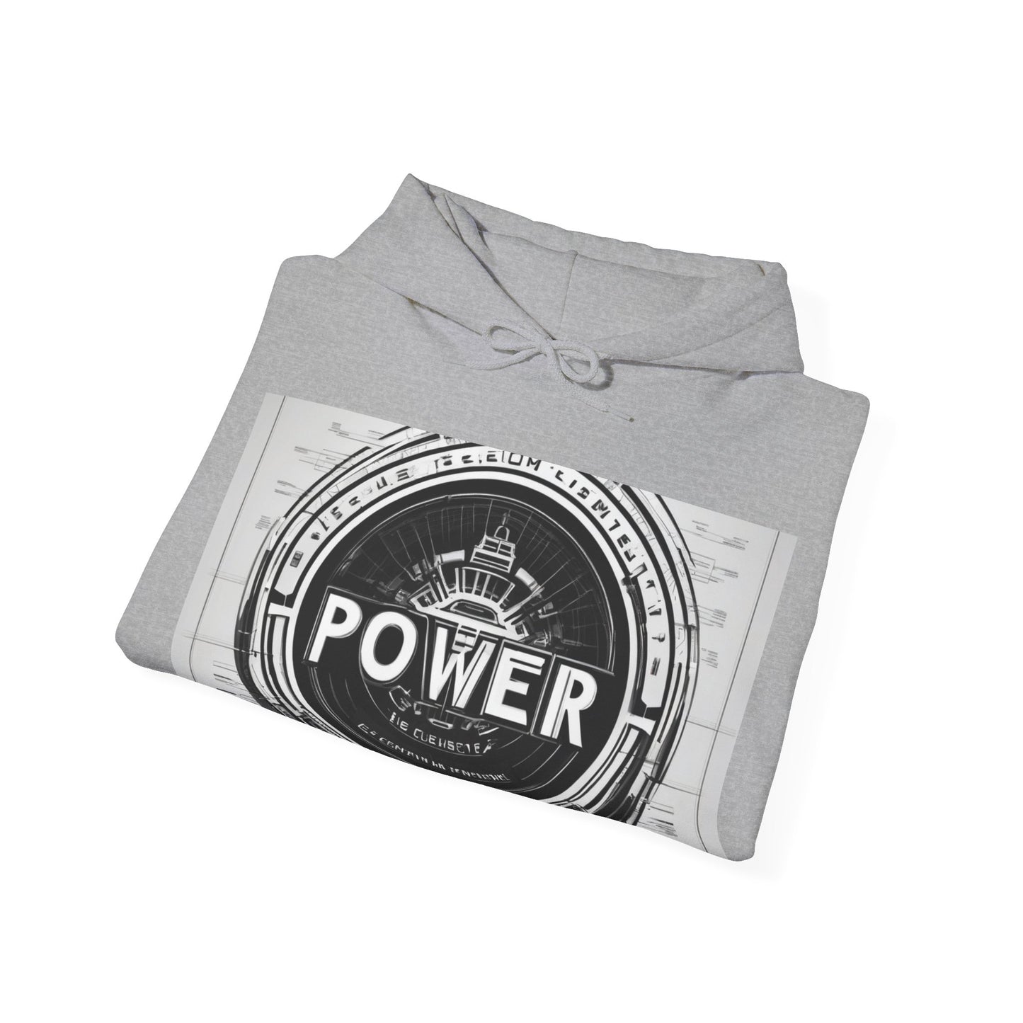 boostlete-boost-mode-type-power-in-quiet-badge-blueprint-0245 — Unisex Heavy Blend Hooded Sweatshirt (Gildan)