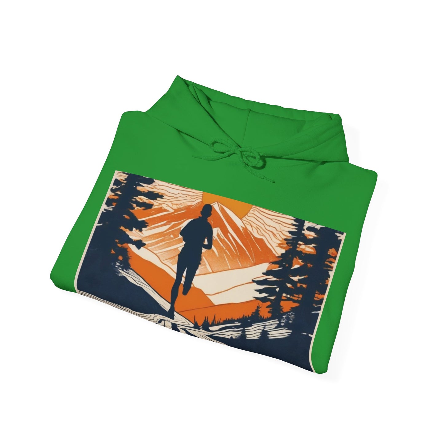 boostlete-iron-intent-scene-trail-glitch-badge-0100 — Unisex Heavy Blend Hooded Sweatshirt (Gildan)