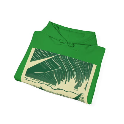 boostlete-mile-by-mile-icon-swimmer-motion-isometric-0078 — Unisex Heavy Blend Hooded Sweatshirt (Gildan)