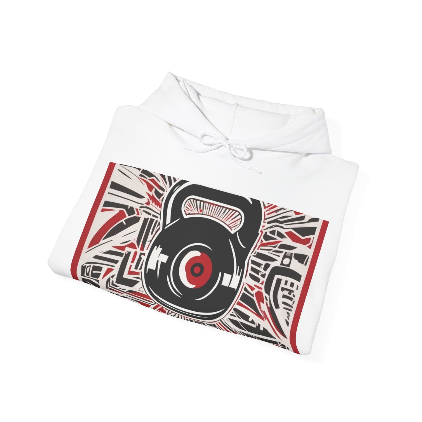 boostlete-recovery-progress-icon-kettlebell-outline-industrial-0366 — Unisex Heavy Blend Hooded Sweatshirt (Gildan)