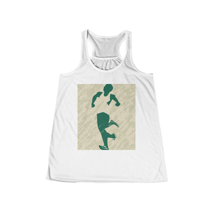 boostlete-am-crew-icon-runner-grainy-blueprint-0134 — Women's Flowy Racerback Tank (B+C 8800)