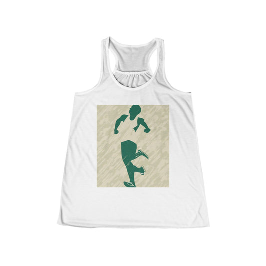 boostlete-am-crew-icon-runner-grainy-blueprint-0134 — Women's Flowy Racerback Tank (B+C 8800)