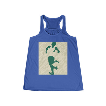 boostlete-am-crew-icon-runner-grainy-blueprint-0134 — Women's Flowy Racerback Tank (B+C 8800)