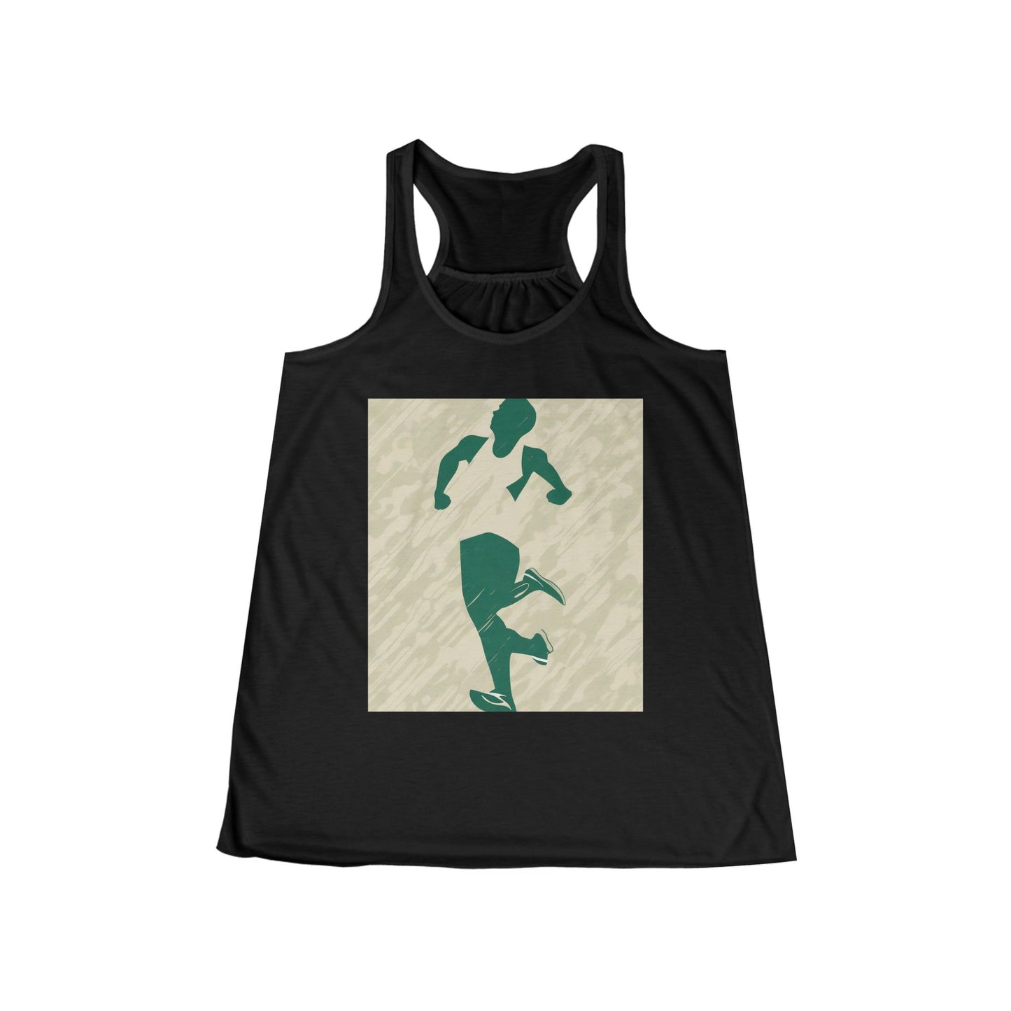 boostlete-am-crew-icon-runner-grainy-blueprint-0134 — Women's Flowy Racerback Tank (B+C 8800)