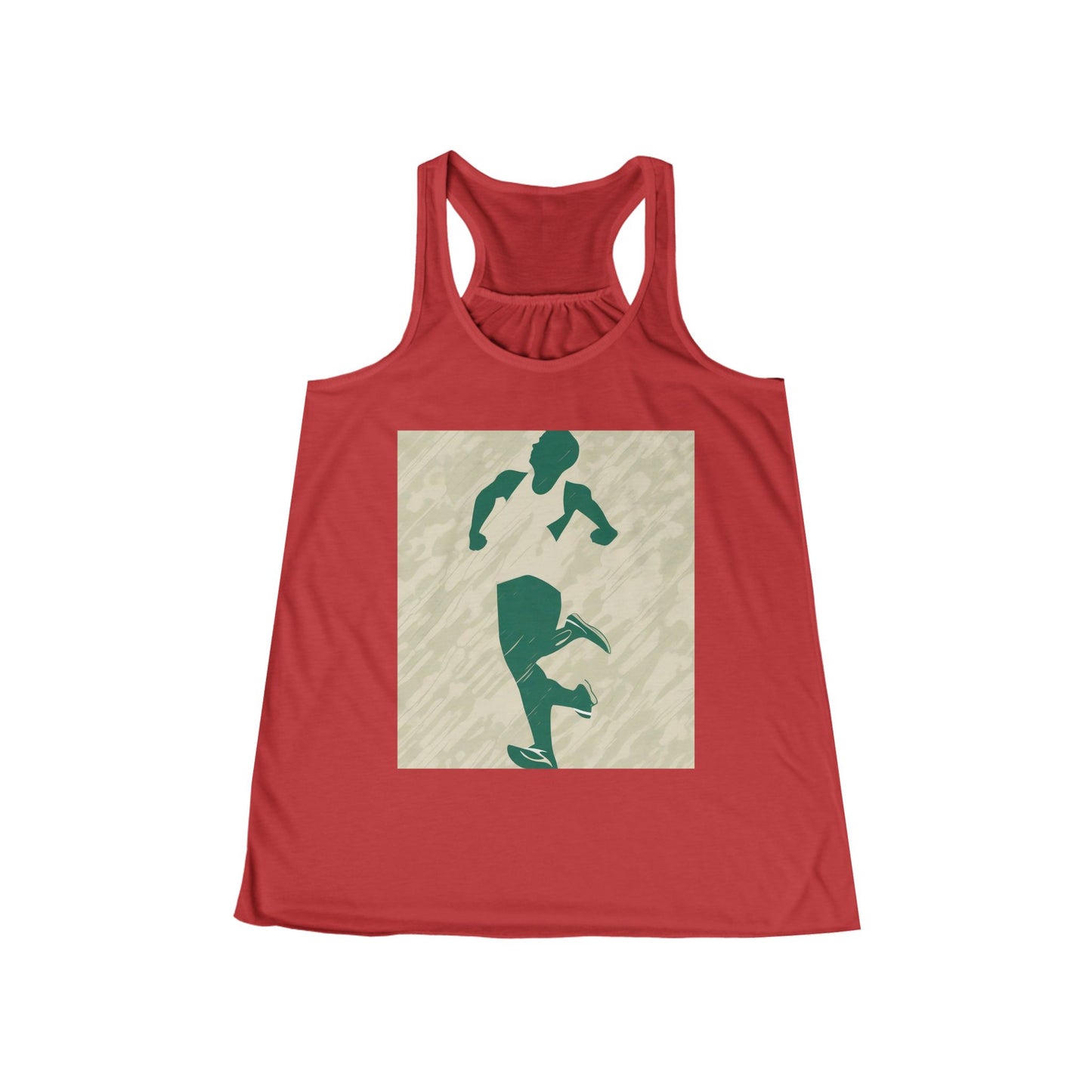 boostlete-am-crew-icon-runner-grainy-blueprint-0134 — Women's Flowy Racerback Tank (B+C 8800)