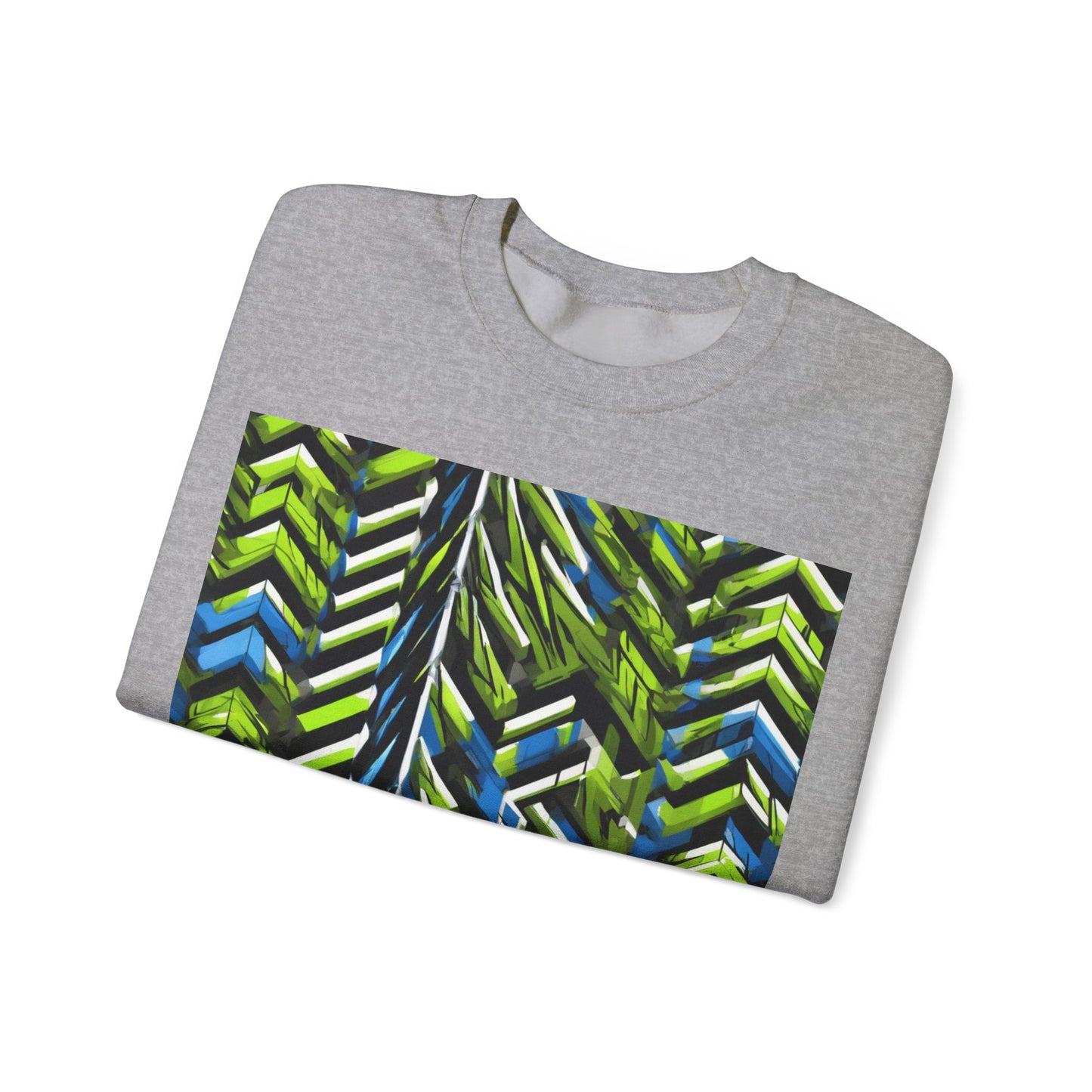 boostlete-rise-grind-pattern-chevron-isometric-0195 — Unisex Heavy Blend Crewneck Sweatshirt (Gildan)