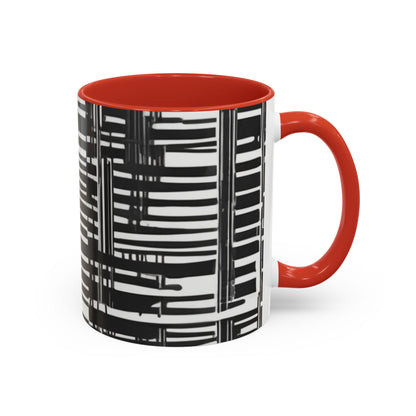 boostlete-iron-intent-pattern-barcode-line-art-0599 — Accent Mug 11/15oz