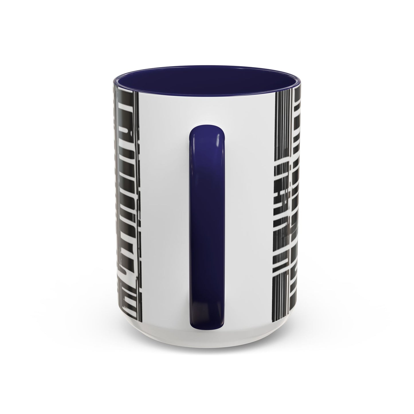 boostlete-iron-intent-pattern-barcode-line-art-0599 — Accent Mug 11/15oz