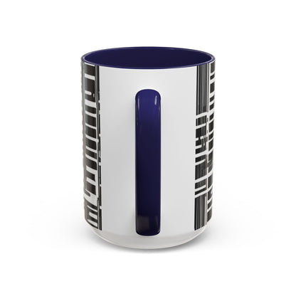 boostlete-iron-intent-pattern-barcode-line-art-0599 — Accent Mug 11/15oz