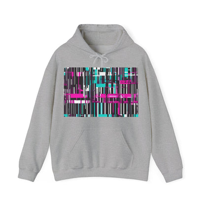 boostlete-am-crew-pattern-barcode-bold-0023 — Unisex Heavy Blend Hooded Sweatshirt (Gildan)