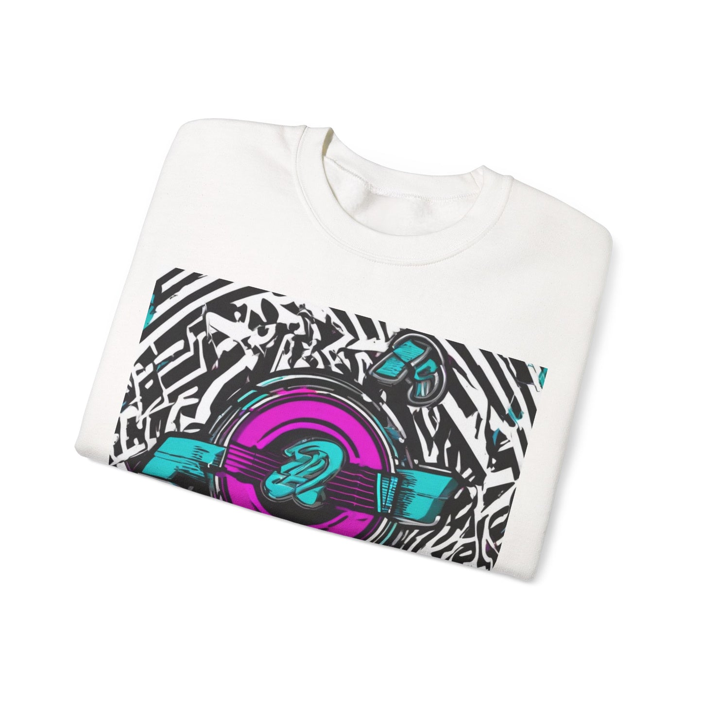 boostlete-boost-mode-type-again-badge-monoline-0293 — Unisex Heavy Blend Crewneck Sweatshirt (Gildan)