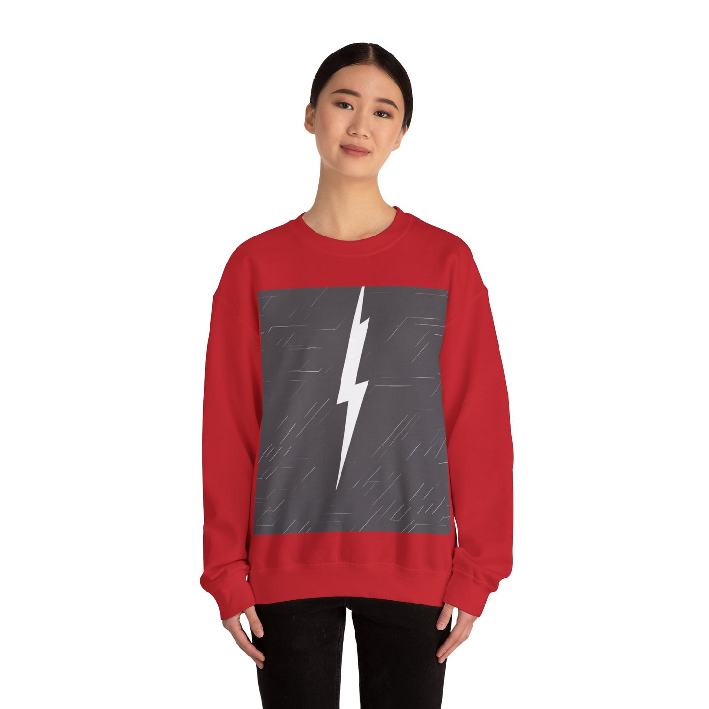 boostlete-am-crew-icon-lightning-glitch-vector-0590 — Unisex Heavy Blend Crewneck (G18000)