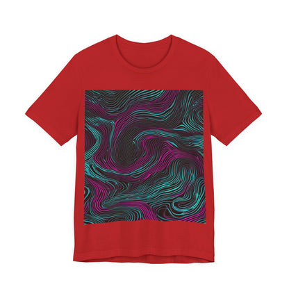 boostlete-am-crew-pattern-topographic-monoline-0075 — Unisex Jersey Short Sleeve (B+C 3001)