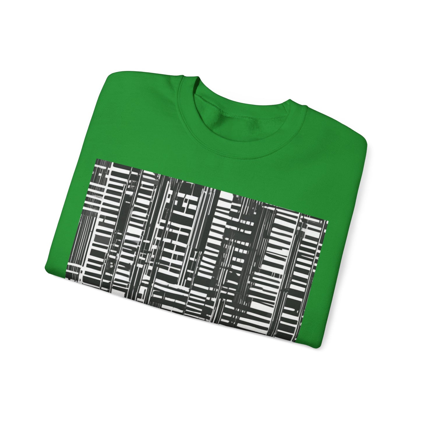 boostlete-iron-intent-pattern-barcode-line-art-0599 — Unisex Heavy Blend Crewneck (G18000)
