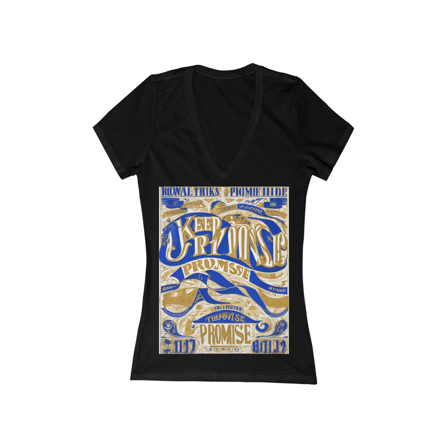 boostlete-am-crew-type-keep-the-promise-split-engraved-0101 — Women's Deep V-Neck Tee (B+C 6035)