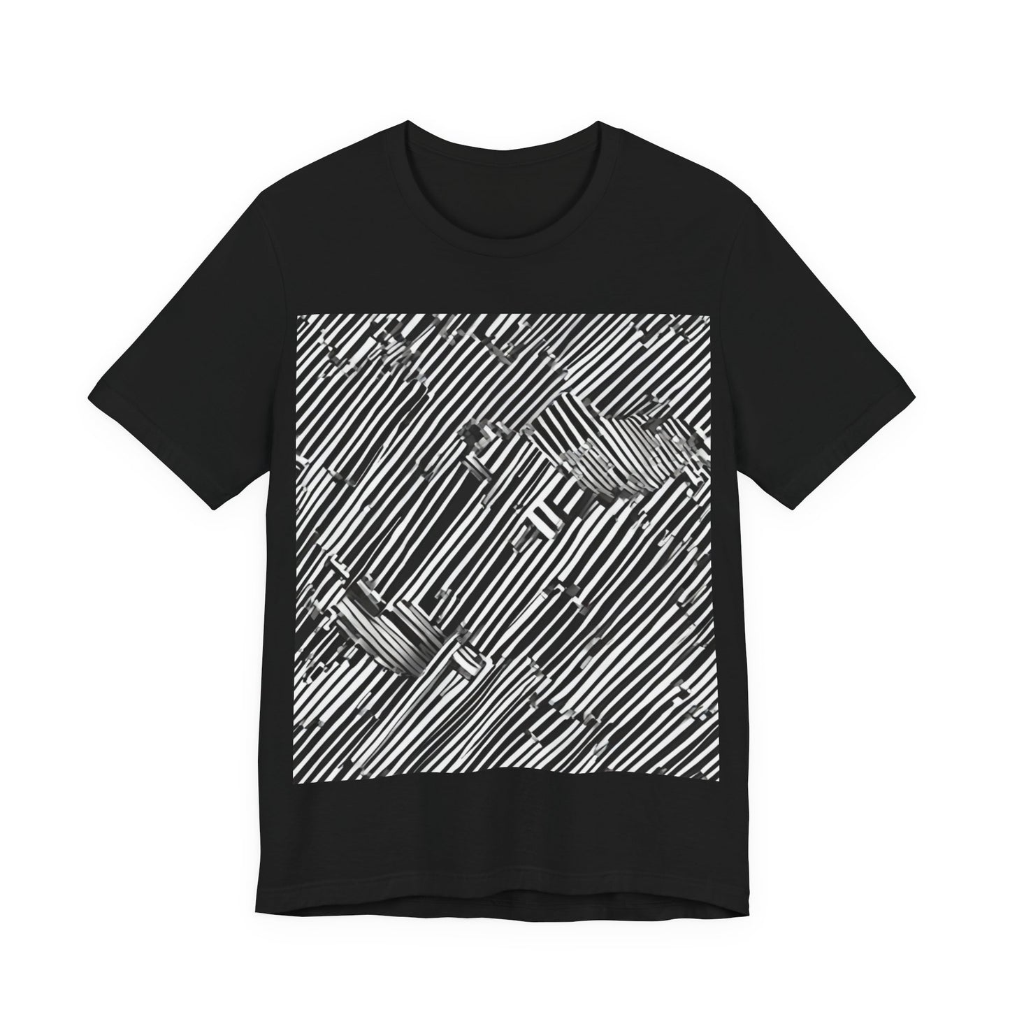 boostlete-mile-by-mile-pattern-barcode-monoline-0059 — Unisex Jersey Short Sleeve (B+C 3001)