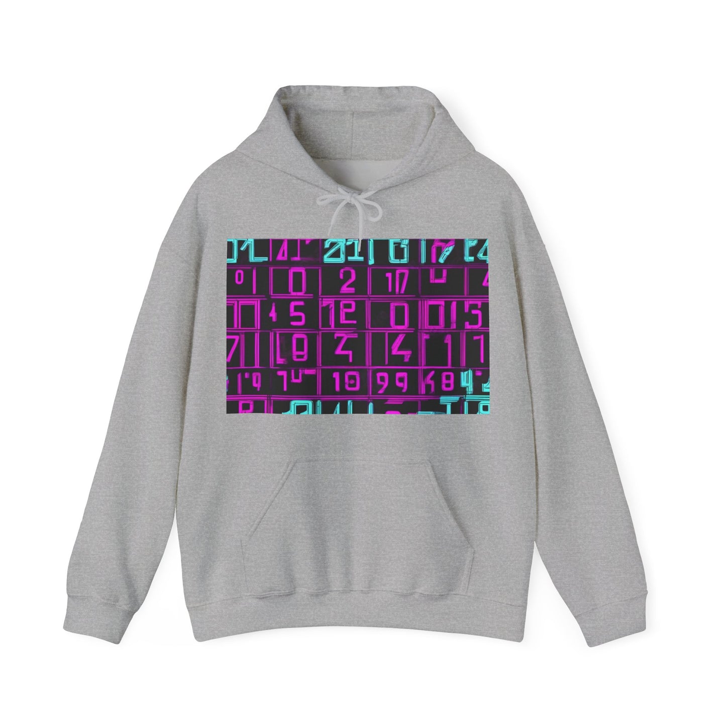 boostlete-iron-intent-pattern-plate-number-retro-0227 — Unisex Heavy Blend Hooded Sweatshirt (Gildan)