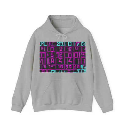 boostlete-iron-intent-pattern-plate-number-retro-0227 — Unisex Heavy Blend Hooded Sweatshirt (Gildan)