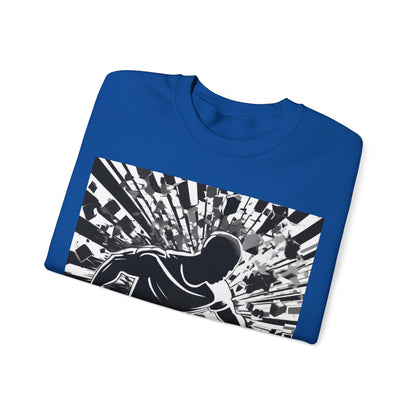 boostlete-field-day-scene-sprinter-halftone-athletic-0248 — Unisex Heavy Blend Crewneck Sweatshirt (Gildan)