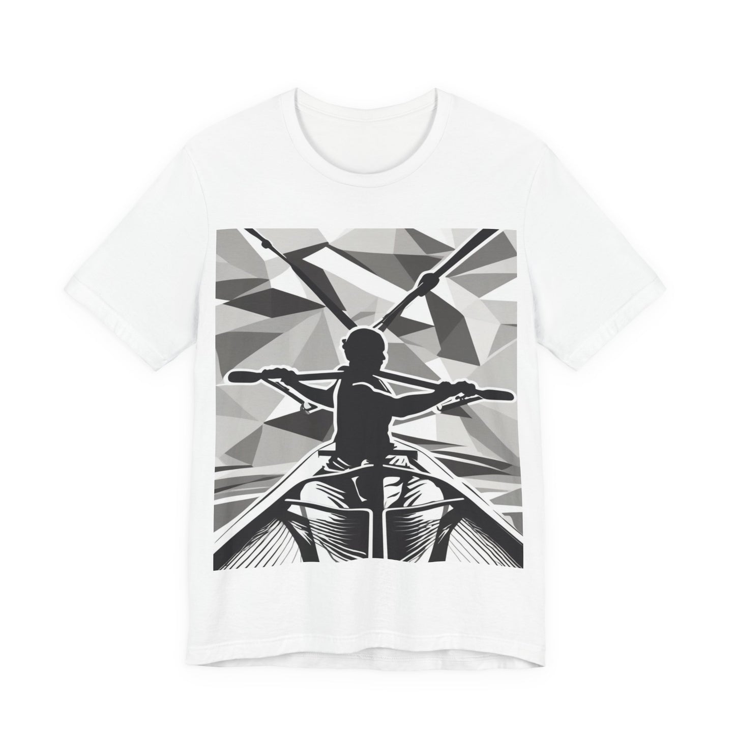 boostlete-am-crew-scene-rower-outline-geometric-0060 — Unisex Jersey Short Sleeve (B+C 3001)