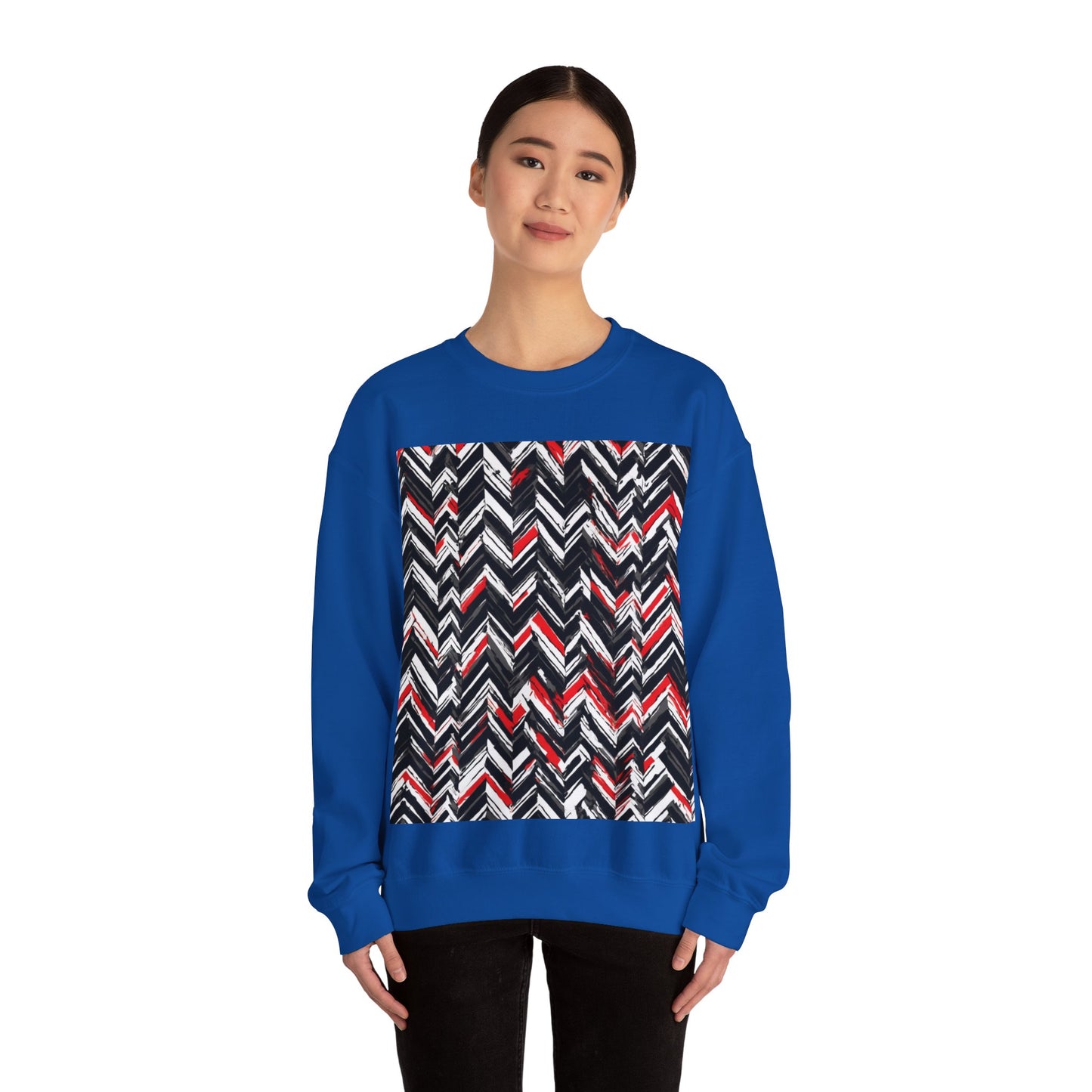 boostlete-am-crew-pattern-chevron-geometric-0659 — Unisex Heavy Blend Crewneck (G18000)