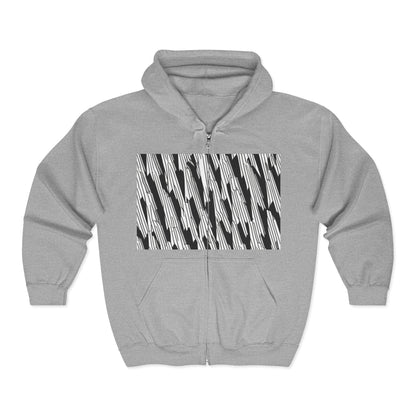 boostlete-iron-intent-pattern-micro-isometric-0199 — Unisex Heavy Blend Full-Zip Hooded Sweatshirt