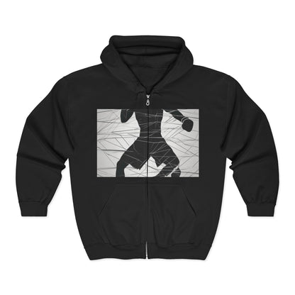 boostlete-mile-by-mile-scene-boxer-motion-geometric-0028 — Unisex Heavy Blend Full-Zip Hooded Sweatshirt