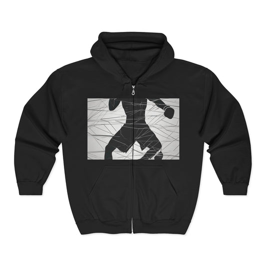 boostlete-mile-by-mile-scene-boxer-motion-geometric-0028 — Unisex Heavy Blend Full-Zip Hooded Sweatshirt