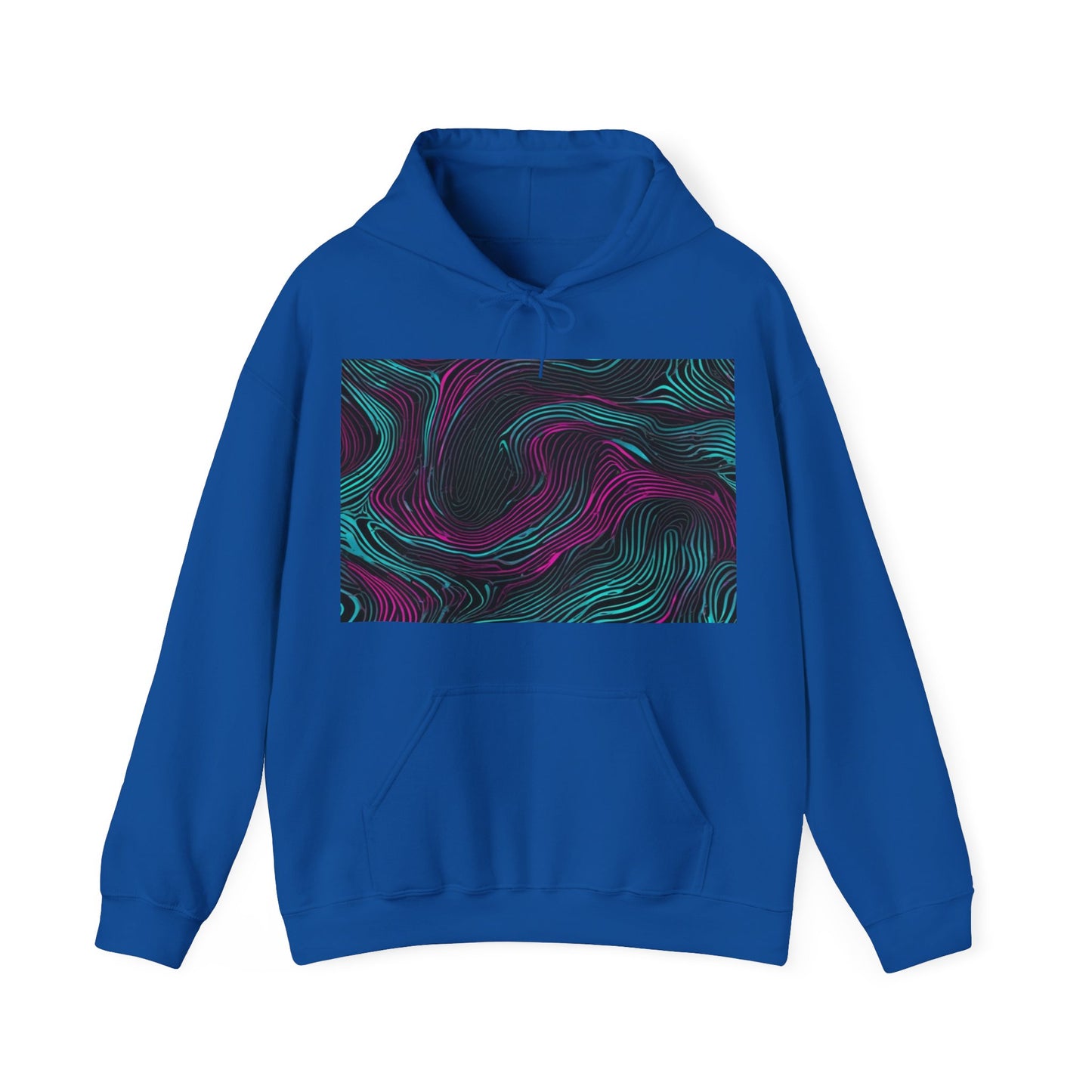 boostlete-am-crew-pattern-topographic-monoline-0075 — Unisex Heavy Blend Hooded Sweatshirt (Gildan)