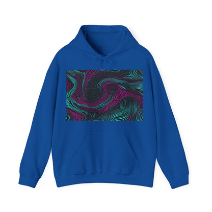 boostlete-am-crew-pattern-topographic-monoline-0075 — Unisex Heavy Blend Hooded Sweatshirt (Gildan)