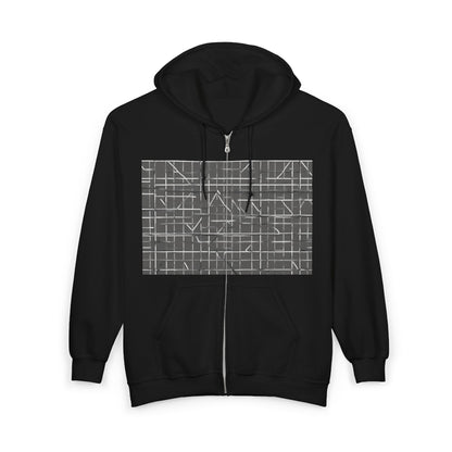 boostlete-rise-grind-pattern-plate-number-monoline-0291 — Unisex Heavy Blend Full-Zip Hooded Sweatshirt