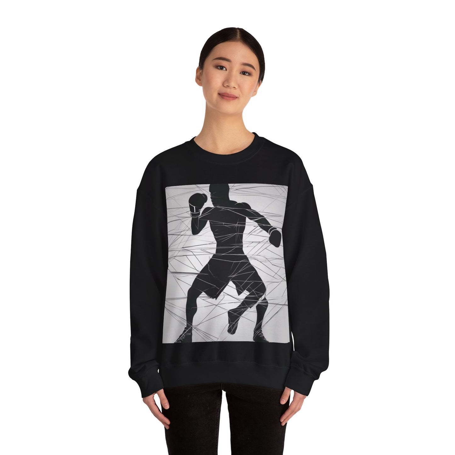 boostlete-mile-by-mile-scene-boxer-motion-geometric-0028 — Unisex Heavy Blend Crewneck Sweatshirt (Gildan)