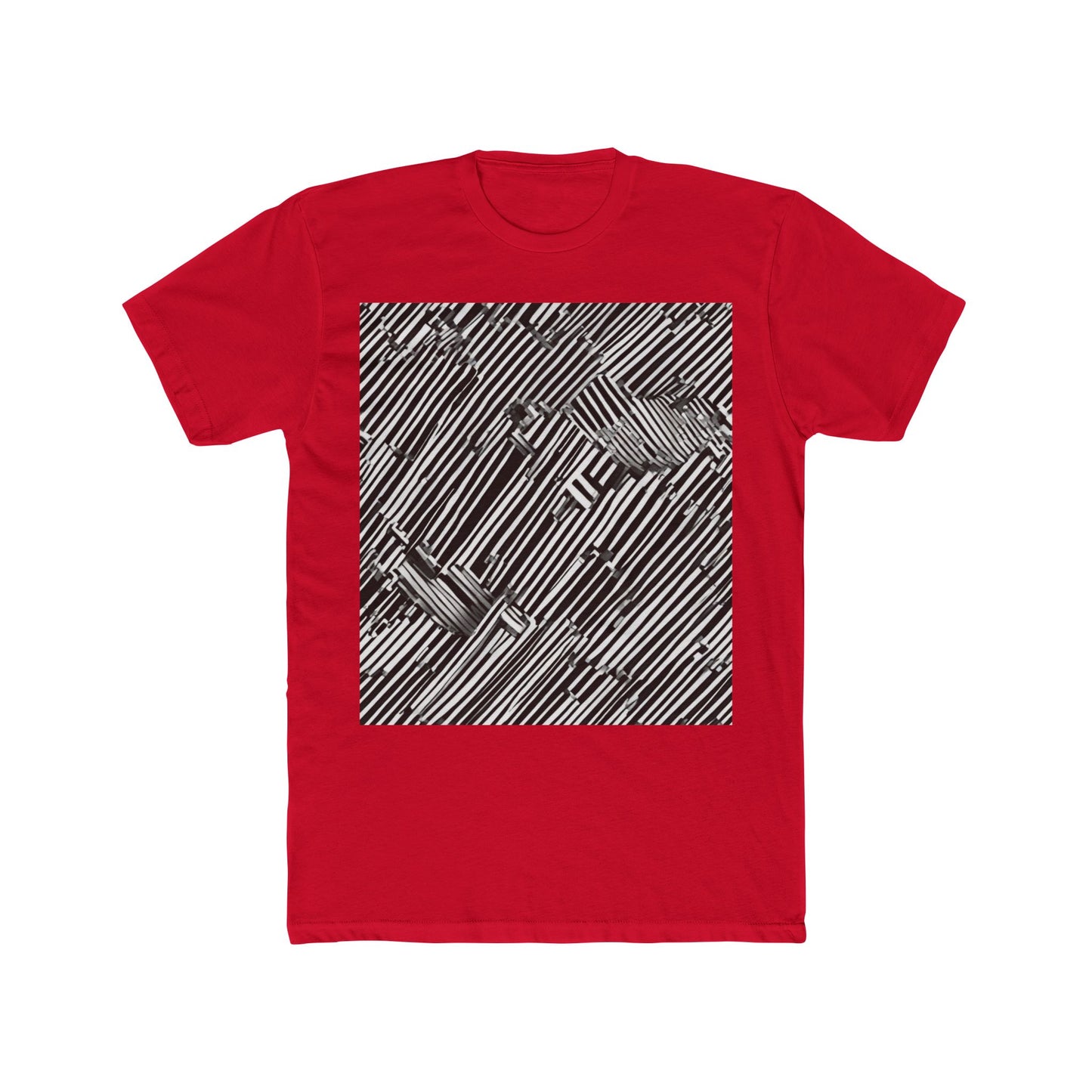 boostlete-mile-by-mile-pattern-barcode-monoline-0059 — Unisex Cotton Crew Tee (NL 3600)