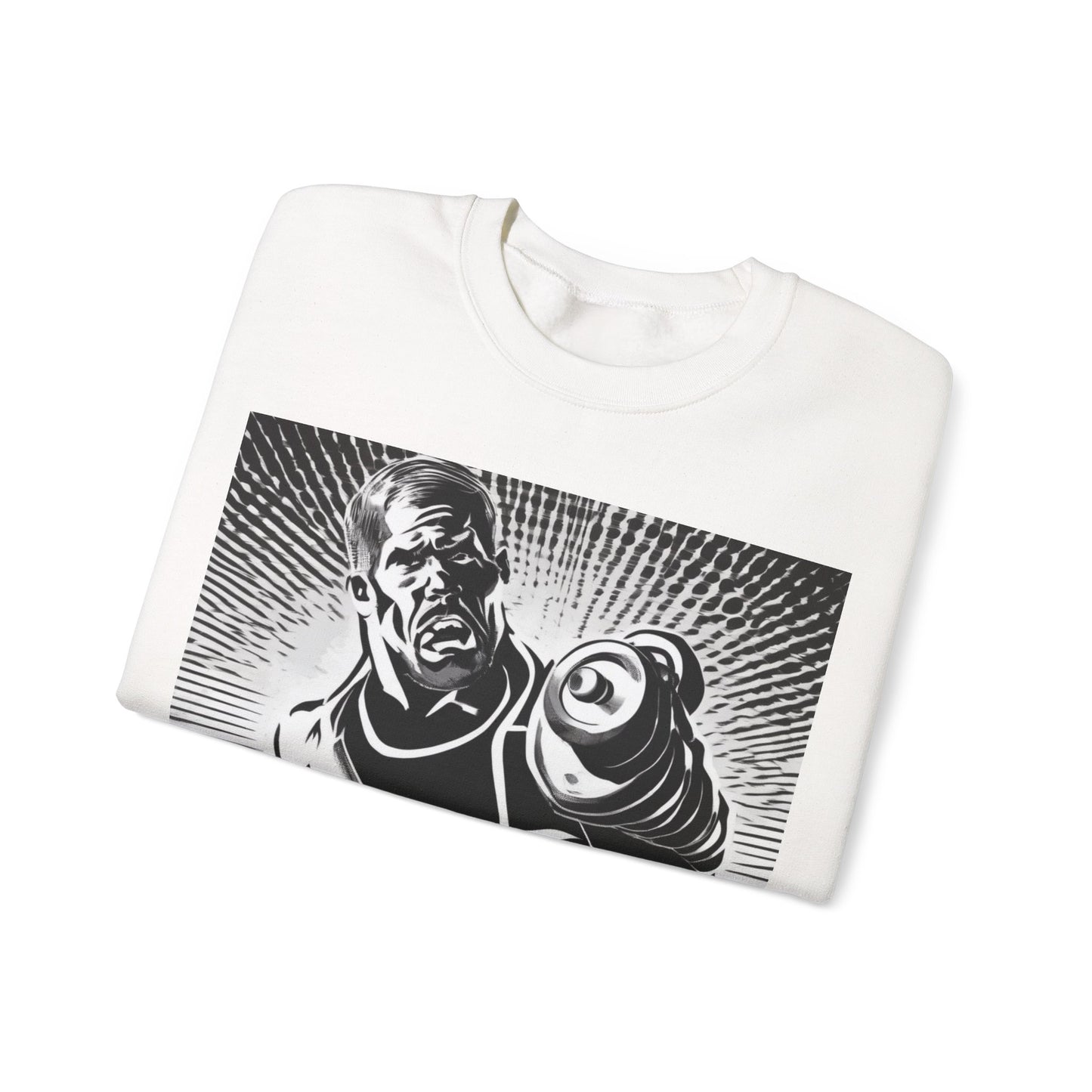 boostlete-pr-season-scene-lunge-halftone-engraved-0096 — Unisex Heavy Blend Crewneck Sweatshirt (Gildan)