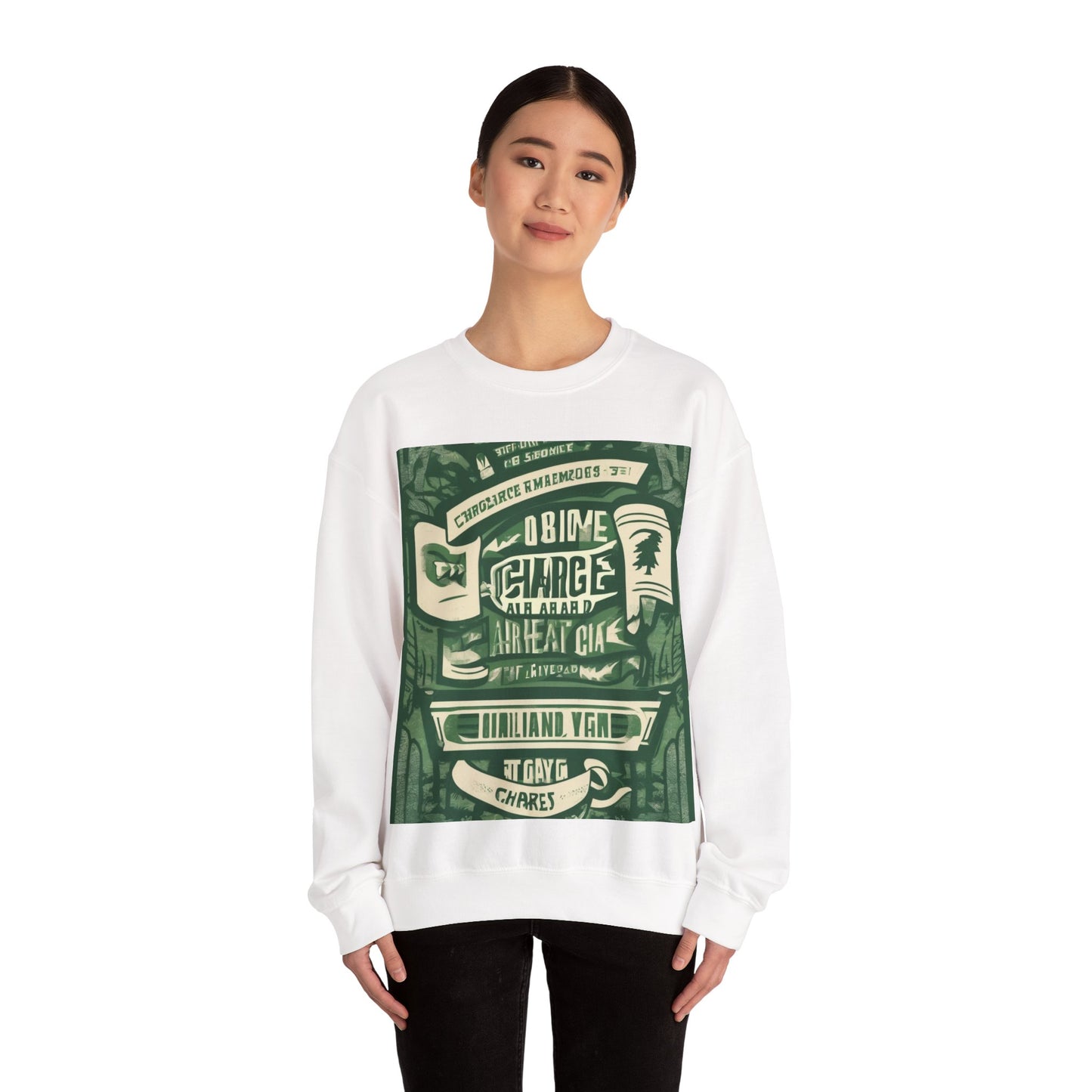 boostlete-am-crew-type-charge-ahead-banner-paper-0965 — Unisex Heavy Blend Crewneck (G18000)