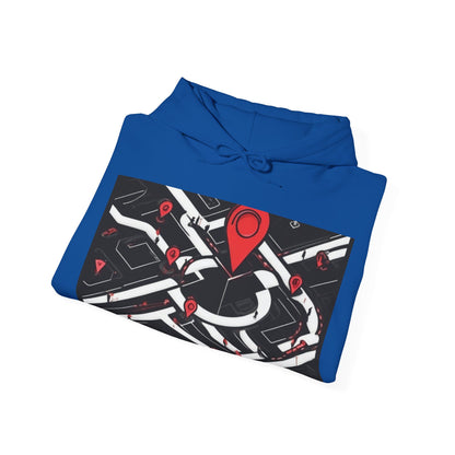 boostlete-am-crew-icon-map-matte-isometric-0094 — Unisex Heavy Blend Hooded Sweatshirt (Gildan)