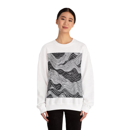 boostlete-field-day-pattern-topographic-line-art-0239 — Unisex Heavy Blend Crewneck Sweatshirt (Gildan)