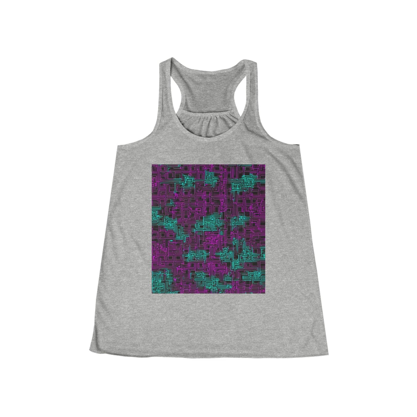 boostlete-boost-mode-pattern-plate-number-monoline-0079 — Women's Flowy Racerback Tank (B+C 8800)