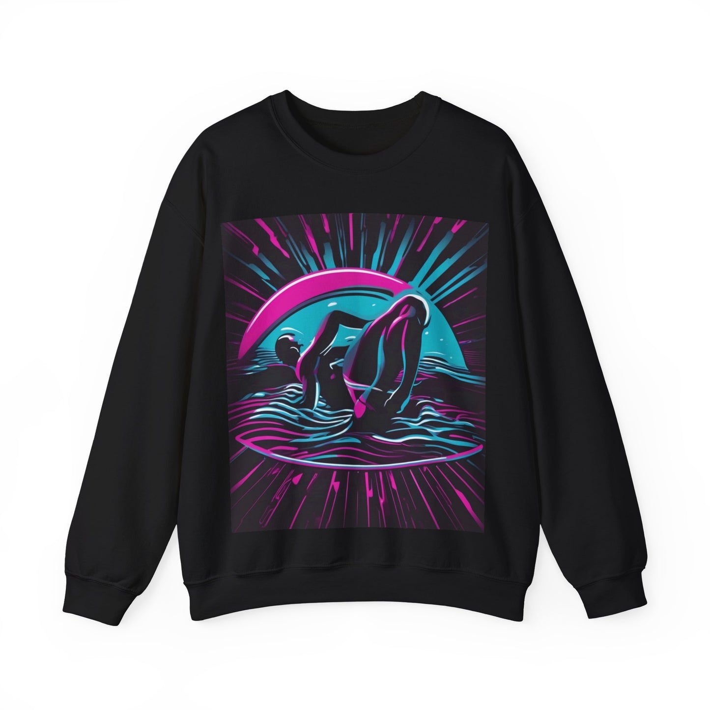 boostlete-pr-season-icon-swimmer-duotone-bold-0126 — Unisex Heavy Blend Crewneck Sweatshirt (Gildan)