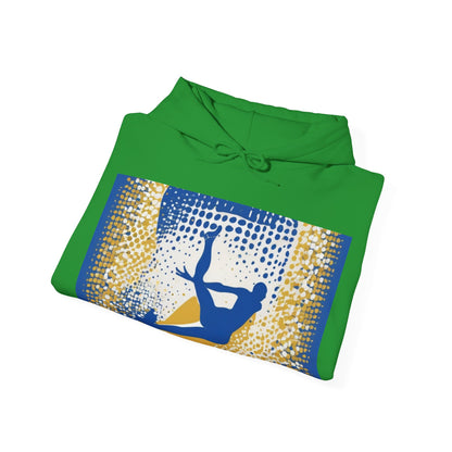 boostlete-field-day-icon-swimmer-halftone-paper-0246 — Unisex Heavy Blend Hooded Sweatshirt (Gildan)