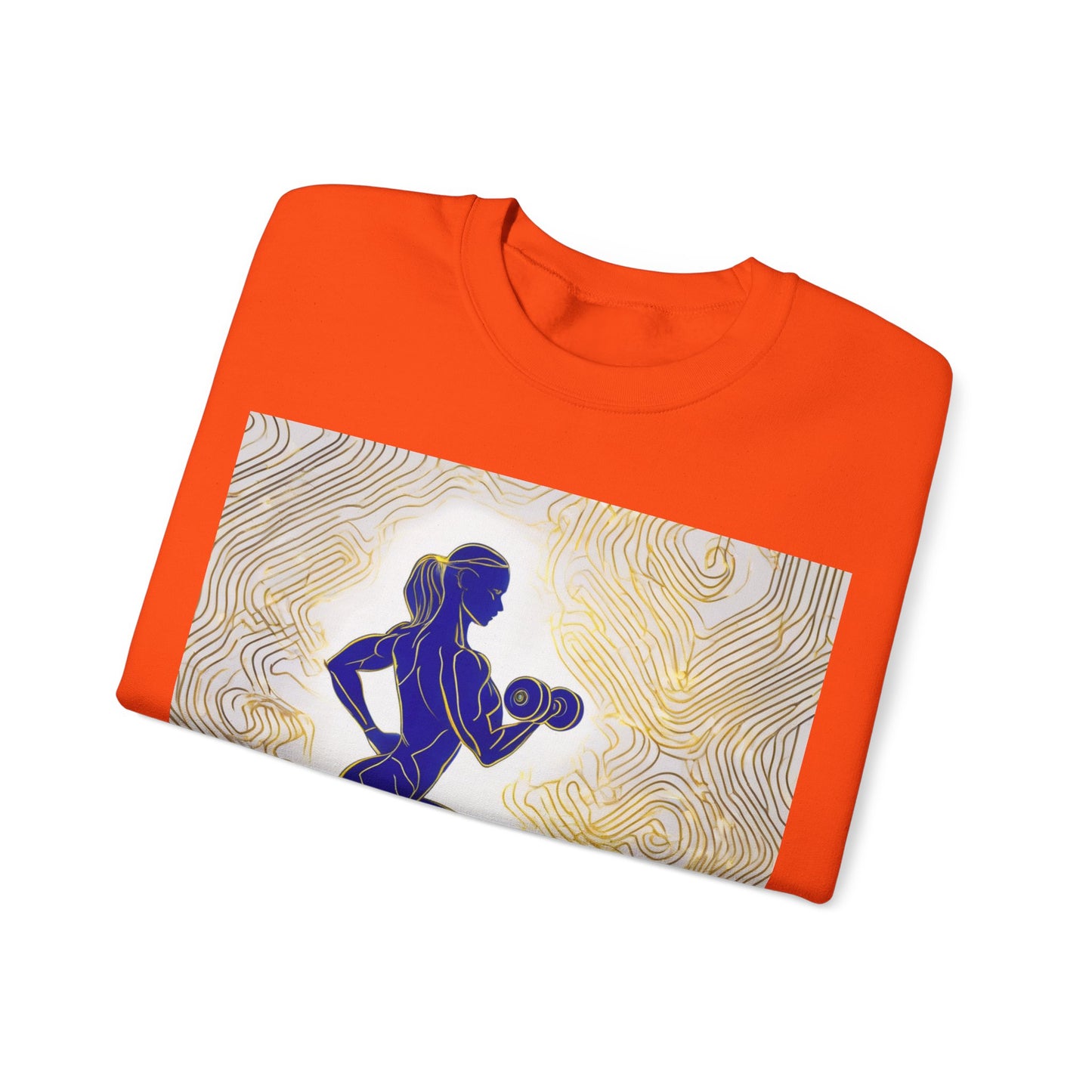 boostlete-iron-intent-scene-lunge-neon-line-art-0392 — Unisex Heavy Blend Crewneck (G18000)